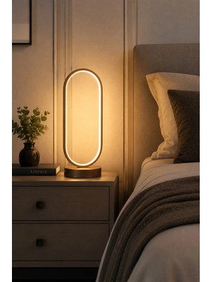 Legacy Zzez Kahverengi Gün Işığı LED Işıklı Modern Tasarım LED Masa Lambası - Abajur - Gece Lambası