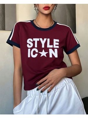 Touz Style Icon Baskılı Crop Bluz