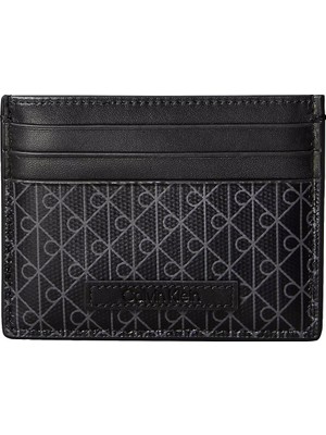 Calvin Klein Erkek Ck Monogram Logo Desenli Siyah Cüzdan LV04D1083G-UB1