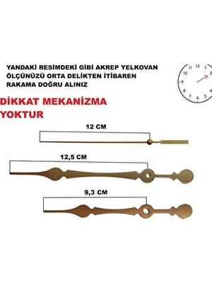 Lusenne Duvar Saati: Altın Renkli Büyük Boy Akrep ve Yelkovan Seti - Mekanizması Içi