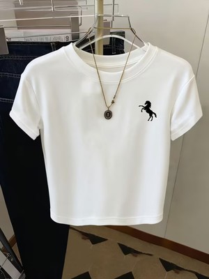 Touz Kemer Boy Retro Horse Crop Bluz