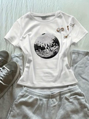 Touz Kemer Boy Disco Ball Crop Bluz