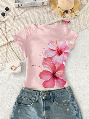 Touz Kemer Boy Retro Flower Crop Bluz