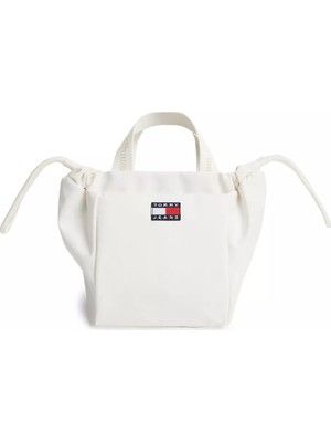 Tommy Hilfiger Kadın Çıkarılabilir Uzun Askılı Bayrak Logo Imzalı Fermuarlı Iç Cepli Beyaz Omuz Çantası AW0AW18770-YBI
