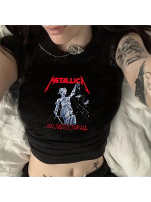 Touz Küt Küt Rock Serisi Metallica And Justice For All Siyah Crop