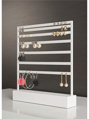 Lusenne Makyaj & Takı Organizeri: Minimalist Küpe Askısı ve Takı Standı, 18 cm Şık Tasarım