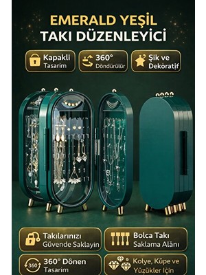 Lusenne Makyaj & Takı Organizeri: Aynalı Dönen Takı Organizer, Kapaklı ve Dekoratif Tasarım