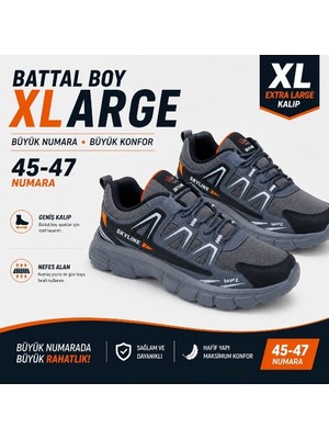 WanderFull Sky Max Big Size Erkek Sneaker Ayakkabı Battal Boy Gri 45-47