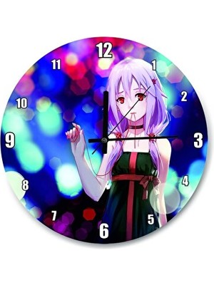 Lusenne Duvar Saati: Anime Yalnız Hisseden Kız Temalı 30X30 cm , Çocuk ve Genç Odalar