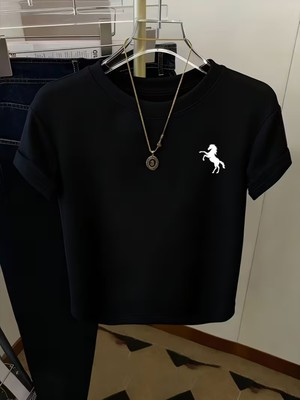 Touz Kemer Boy Retro Horse Crop Bluz