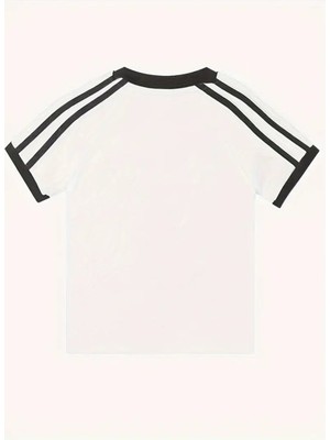 Touz Metallica Baskılı Double Stripe Bluz Body Crop