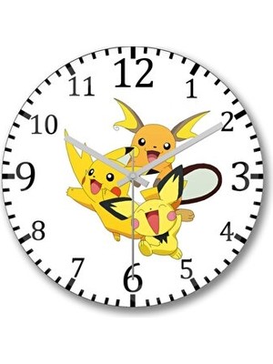 Lusenne Duvar Saati: Raichu Pokémon Go Pikachu Bombeli Gerçek Cam , Eğlenceli ve Şık