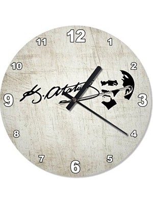 Lusenne Duvar Saati: Atatürk Imza Detaylı 30CM Çap - Modern ve Şık Tasarım