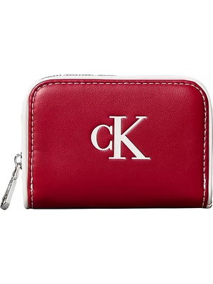 Calvin Klein Kadın Fermuar Iç Cepli Ekstra Kart Bölmeli Deri Kırmızı Cüzdan LV04F1143G-XLL