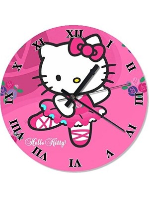 Lusenne Duvar Saati: Sevimli Hello Kitty Pembe Ç