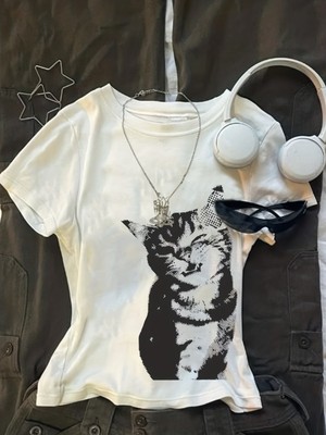 Touz Kemer Boy Retro Cat's Crop Bluz