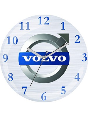 Lusenne Duvar Saati: Şık Volvo Logolu Sessiz Akar Cam