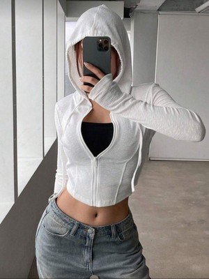 Touz Rolly Basic Slim Fit Fermuarlı Bluz