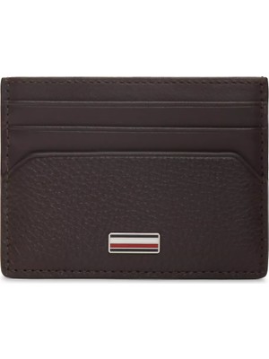 Tommy Hilfiger Erkek Metalik Bayrak Logo Etiketli Hakiki Deri Kahverengi Cüzdan AM0AM14494-GB6