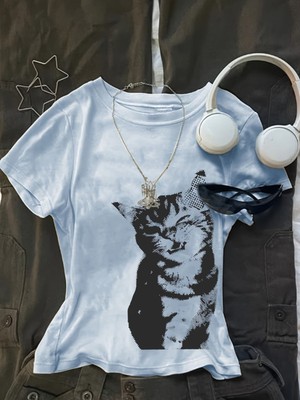 Touz Kemer Boy Retro Cat's Crop Bluz