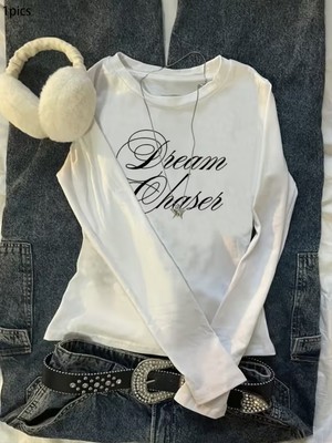 Touz Uzun Kol Dream Baskılı Bluz Body