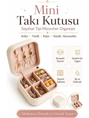 Lusenne Makyaj & Takı Organizeri: Seyahat Tipi Mini Takı Kutusu, Kolye ve Yüzük Saklama Çantası