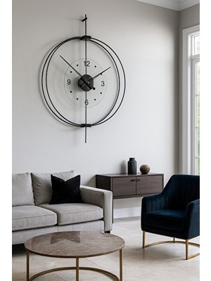 Lusenne Duvar Saati: 60X75CM Büyük Lüks Çift Çemberli Kırılmaz Camlı Sessiz