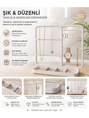 Lusenne Makyaj & Takı Organizeri: Modern Takı ve Küpe Standı, Çok Bölmeli ve Şık Tasarım