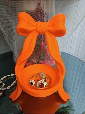 Lusenne Makyaj & Takı Organizeri: Fiyonklu 3D Dekoratif Takı Aksesuar Standı, 18 cm Yükseklik