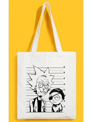 Lusenne Omuz Çantası: Rick And Morty Tasarımlı Ham Bez Çanta - Günlük Kullanım ve Hediye Alternat