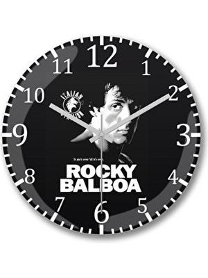Lusenne Duvar Saati: Rocky Balboa Temalı Bombeli Gerçek Cam