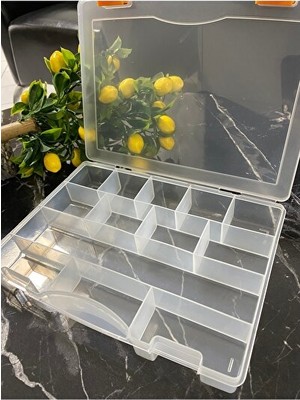 Lusenne Makyaj & Takı Organizeri: Çok Bölmeli Şeffaf Takı ve Hobi Organizer Kutusu, Pratik Saklama Çözümü