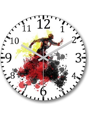 Lusenne Duvar Saati: The Flash Grunge Temalı Bombeli Gerçek Cam
