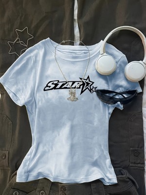 Touz Kemer Boy Star Design Crop Bluz