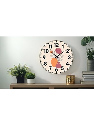 Lusenne Duvar Saati: Türkçe Rakamlı Uv Baskılı Sessiz Metal , 40CM