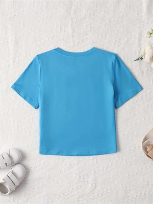 Touz Casual Star Baskılı Crop Bluz
