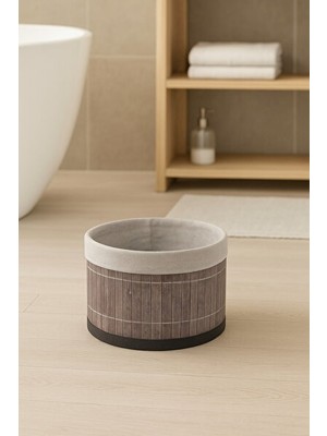 Lusenne Sepet: Katlanabilir Yuvarlak Bambu - Banyo ve Dekoratif Düzenleyici