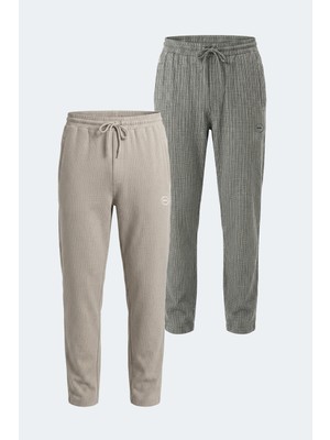 Slazenger Nıkıta 2 Li Set Erkek  Siyah - Bej Eşofman Altı