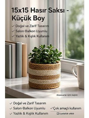 Lusenne Sepet: Çizgili Dekoratif Saksı ve Bitki Sepeti
