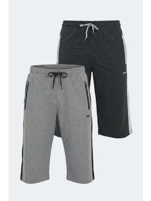 Slazenger Narayan 2 Li Set Erkek  Siyah - Gri Şort