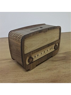 Lusenne Rustik Ahşap Radyo Kumbara: Şık Tasarruf Dekoru ile Fonksiyonel Kullanım