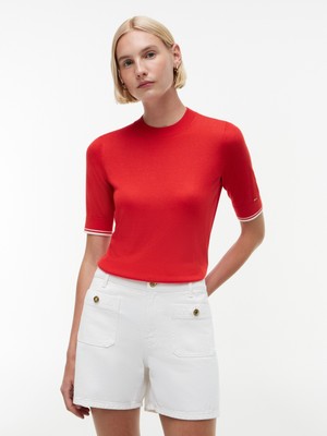 Tommy Hilfiger Lyocell Sılk C-Nk Ss Swtr