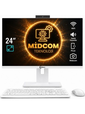 Midcom J-Tech Revo I5 3470 8gb Ram 256GB SSD 24" Pivot - Webcam - Wifi All In One Bilgisayar