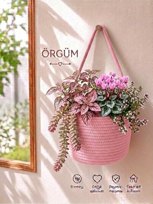 Lusenne Sepet: Dekoratif Çok Amaçlı Çiçek Organizer Sepeti, 15X15 cm Boyutunda