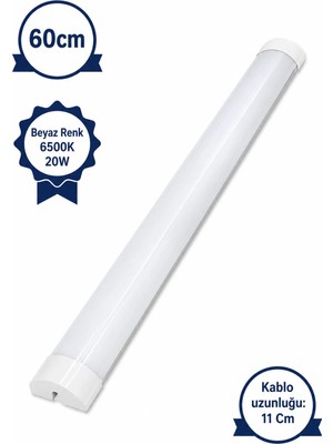Arkhelais Bant Armatür LED Armatür 60 cm 20W 6500K Beyaz Işık Lineer Aydınlatma Kablolu Beyaz Renk
