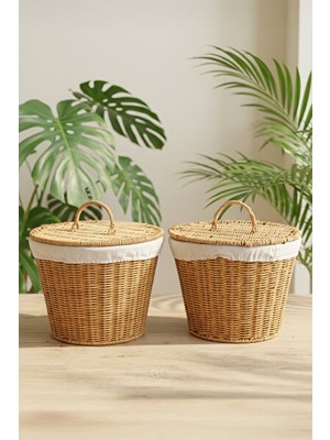 Lusenne Sepet: Yuvarlak Rattan , Patates ve Sebze Düzenleyici, 2'li Set