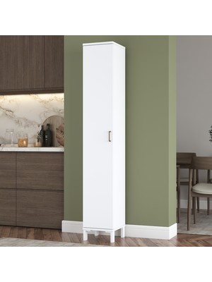 Rani KC111 Banyo Dolabı Tek Kapaklı 5 Raflı Çok Amaçlı Dolap Beyaz