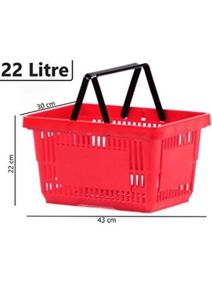 Lusenne Sepet: Kırmızı Plastik Market Alışveriş Sepeti - 22 Litre Kapasiteli Pratik Çanta