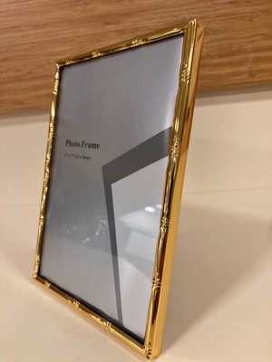 Plus Home Resim Çerçevesi Bambu Model Metal Pirinç Kenarlı Renk Altın Küçükboy Ebat 13X18 cm