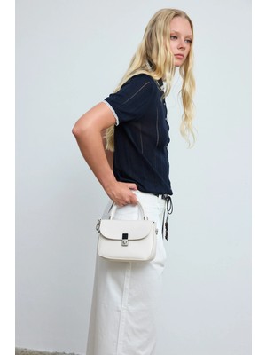 Shule Bags Cobble Small Çapraz Çanta Krem
